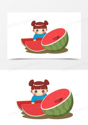 小孩吃瓜素材,小宝贝欢乐吃瓜记